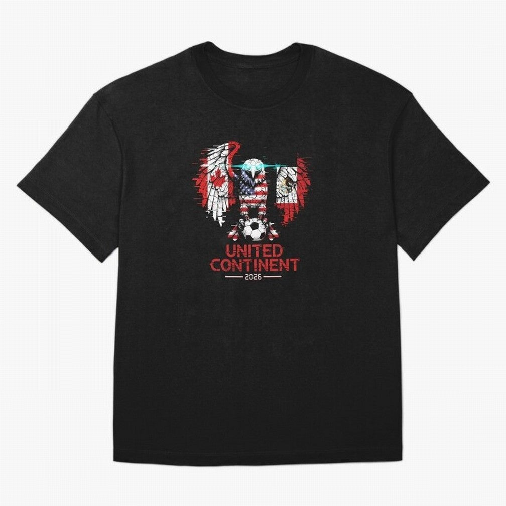 Glitched North America Eagle World Cup Soccer 2026 T-Shirt_83958408 Classic T-Shirt Discover Match Day Hype around FIFA World Cup 2026 USA Canada Mexico, CR7 and Messi, Argentina and Brazil, Retro Football Energy, Iconic Rivalries, Trophy Chase