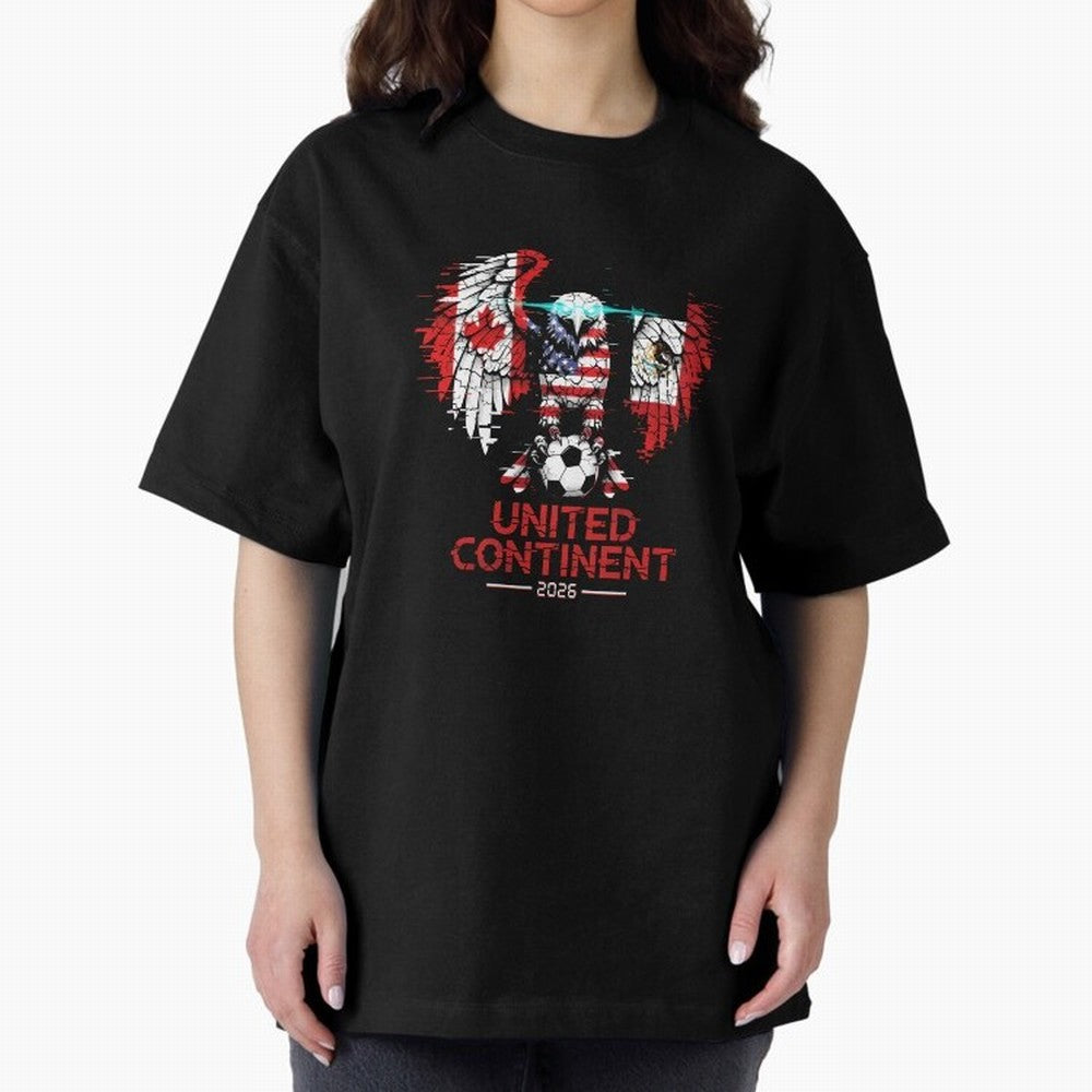 Glitched North America Eagle World Cup Soccer 2026 T-Shirt_83958408 Classic T-Shirt Discover Match Day Hype around FIFA World Cup 2026 USA Canada Mexico, CR7 and Messi, Argentina and Brazil, Retro Football Energy, Iconic Rivalries, Trophy Chase