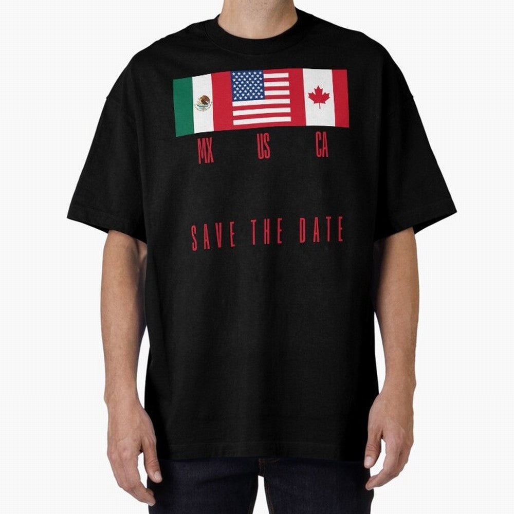 2026 World Cup Opening & Final ¨C Azteca Stadium Mexico & MetLife Stadium USA ¨C Football Design with Mexican, Canadian & US Flags Classic T-Shirt Celebrate Supporters United by Match Day Hype around FIFA World Cup 2026, Mbappe, Argentina, Soccer