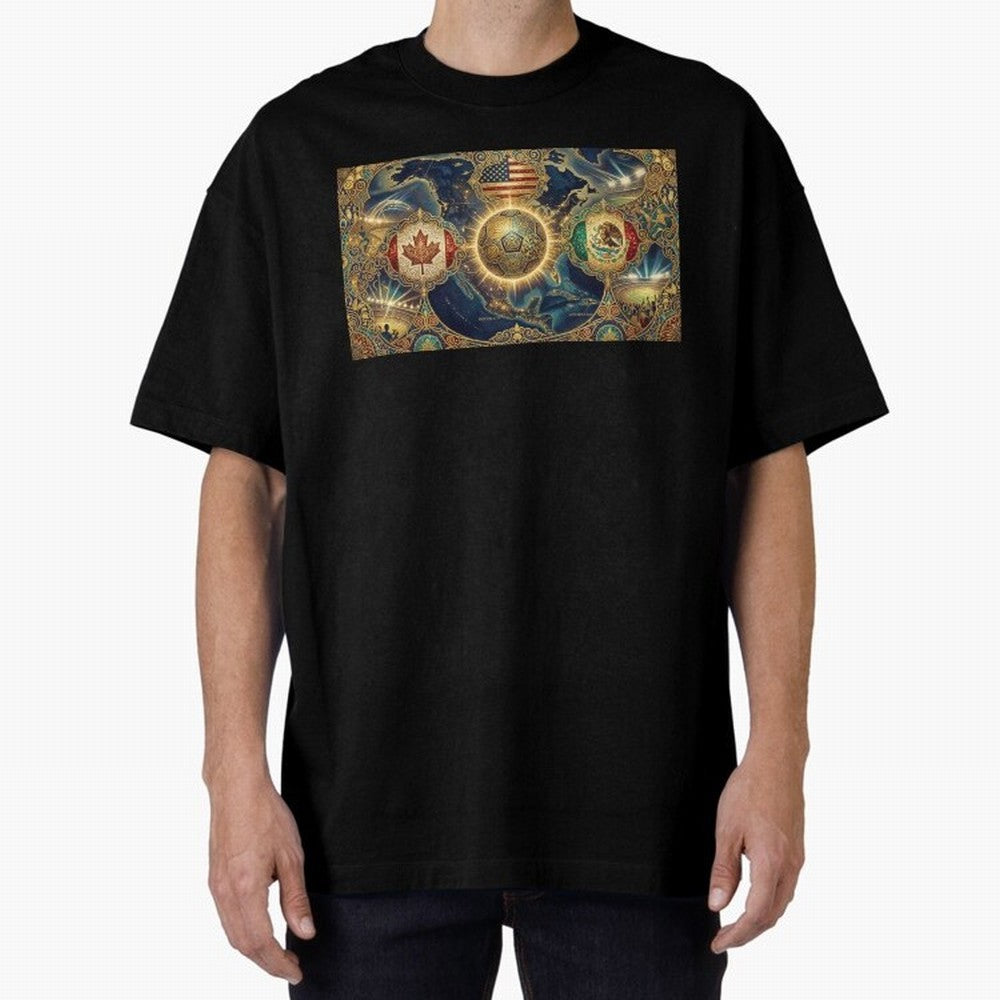 World Cup 2026 Hosts Illustrated Classic T-Shirt Follow the Final Road of Global Football Passion for FIFA World Cup 2026 Group Stage, Built around Cristiano Ronaldo, Haaland and CR7, Brazil, Football History, Final Match Energy, Crowd Noise and