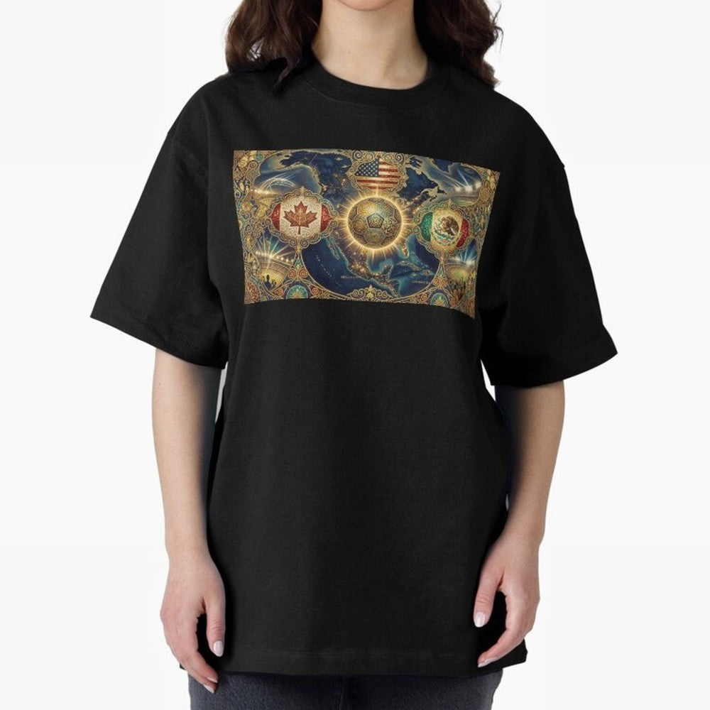 World Cup 2026 Hosts Illustrated Classic T-Shirt Follow the Final Road of Global Football Passion for FIFA World Cup 2026 Group Stage, Built around Cristiano Ronaldo, Haaland and CR7, Brazil, Football History, Final Match Energy, Crowd Noise and