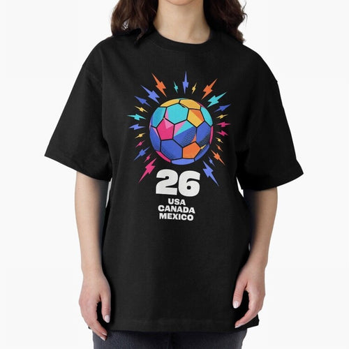 2026 Colorful Soccer Ball USA Canada Mexico 26 Classic T-Shirt Bring Trophy Dreams to FIFA World Cup 2026 Inspired by Cristiano Ronaldo, Haaland and CR7, Spain Energy, Worldwide Fan Energy, Dramatic Goals, Stadium Lights and Championship