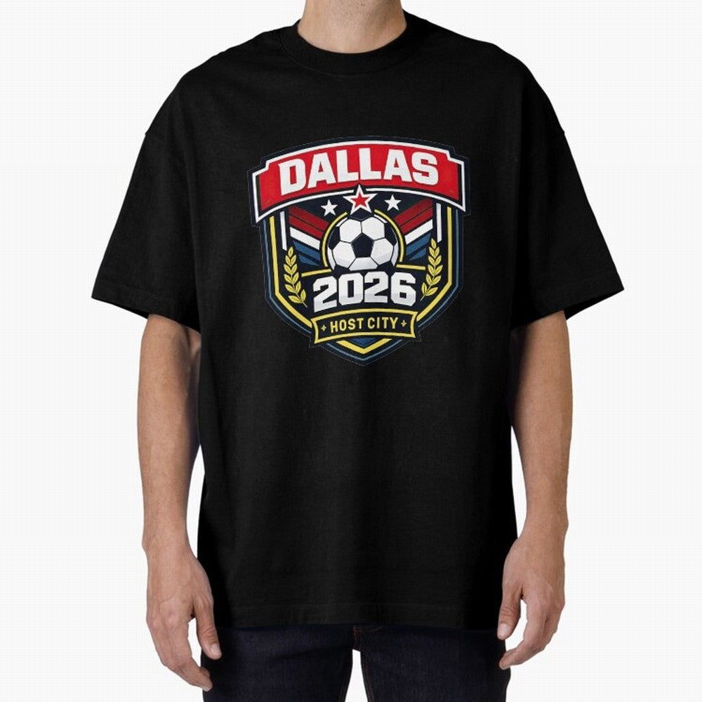 Dallas 2026 Host City Emblem with Laurel Classic T-Shirt Step into Match Day Hype around FIFA World Cup 2026 USA Canada Mexico, Mbappe and Neymar, Spain and Netherlands, Match Day Excitement, Supporter Culture, Golden Goals and Global Football