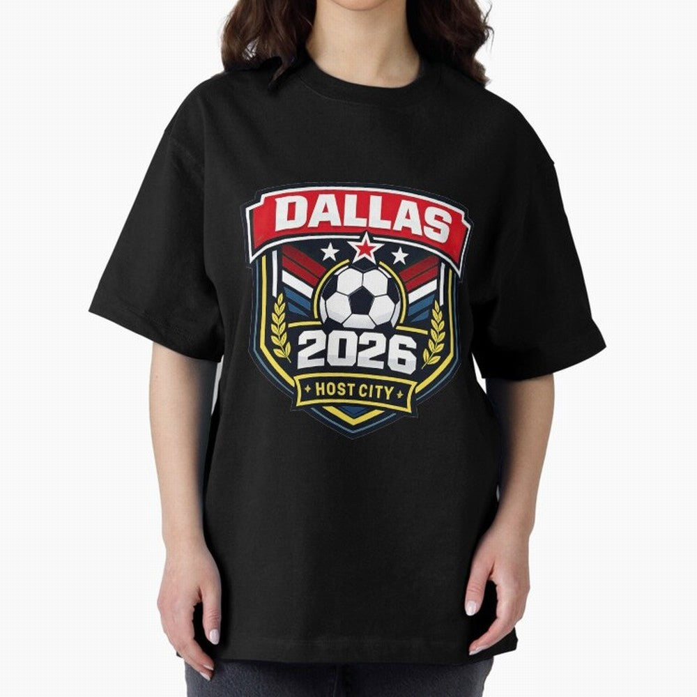 Dallas 2026 Host City Emblem with Laurel Classic T-Shirt Step into Match Day Hype around FIFA World Cup 2026 USA Canada Mexico, Mbappe and Neymar, Spain and Netherlands, Match Day Excitement, Supporter Culture, Golden Goals and Global Football