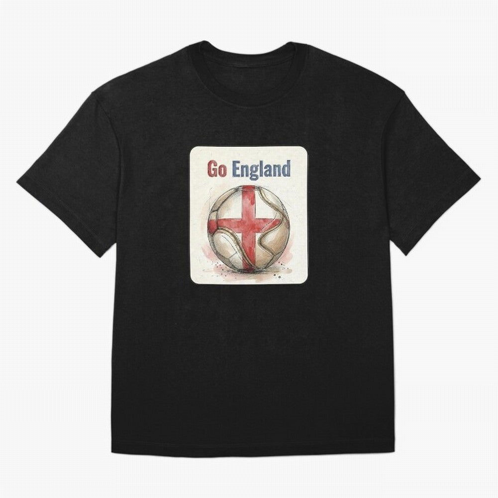 Go England Soccer Ball Flag | English Football Fan Graphic Tee Classic T-Shirt Feel FIFA World Cup 2026 Group Stage for Fans of Mbappe and Neymar and Germany, Bringing Worldwide Fan Energy, Dramatic Goals, Stadium Lights and Championship