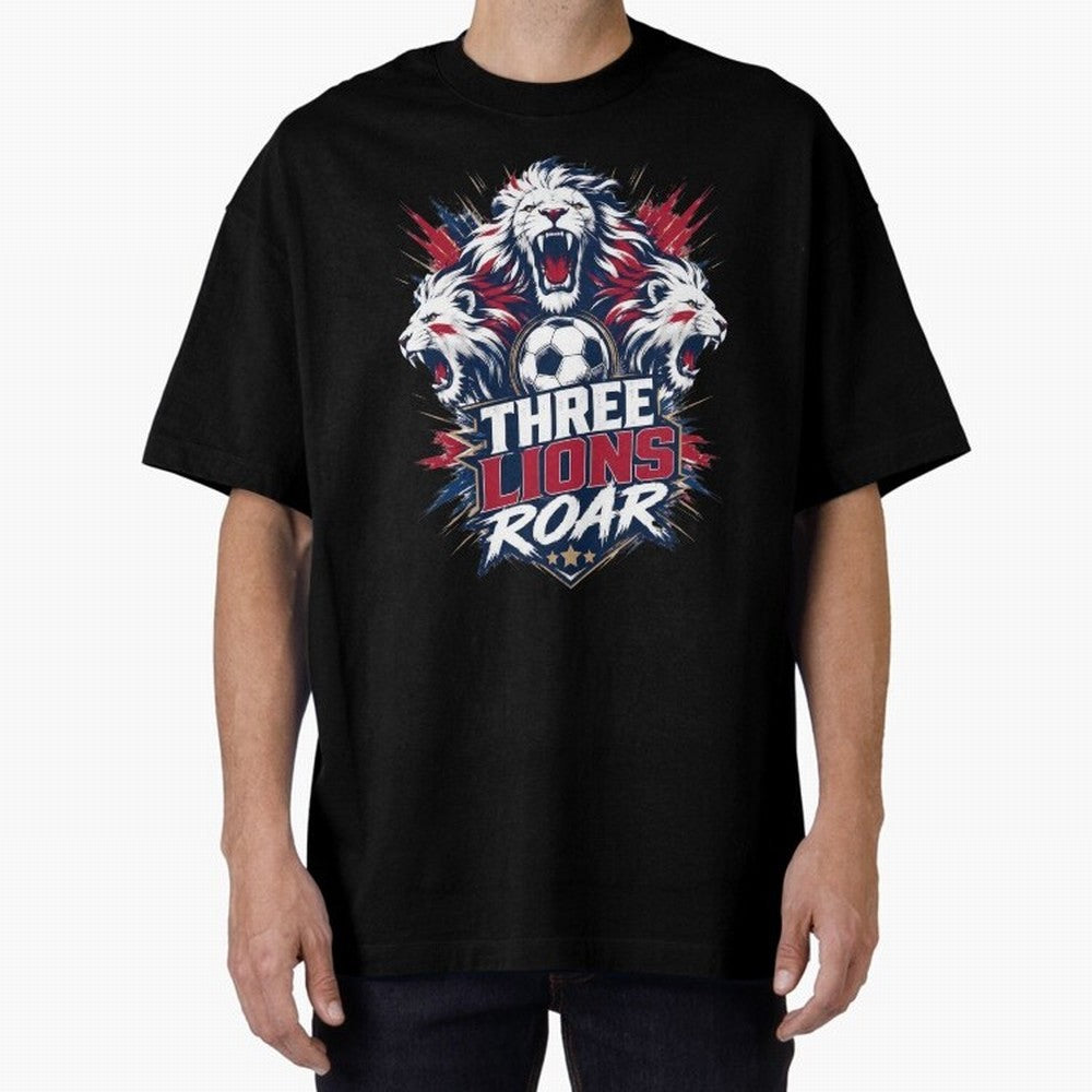 Three Lions Roar England World Cup 26 Tee Classic T-Shirt Feel the Heartbeat of Global Football Passion for FIFA World Cup 2026 Group Stage, Capturing Neymar, Haaland and Cristiano Ronaldo, England, Sports Nostalgia, International Competition,