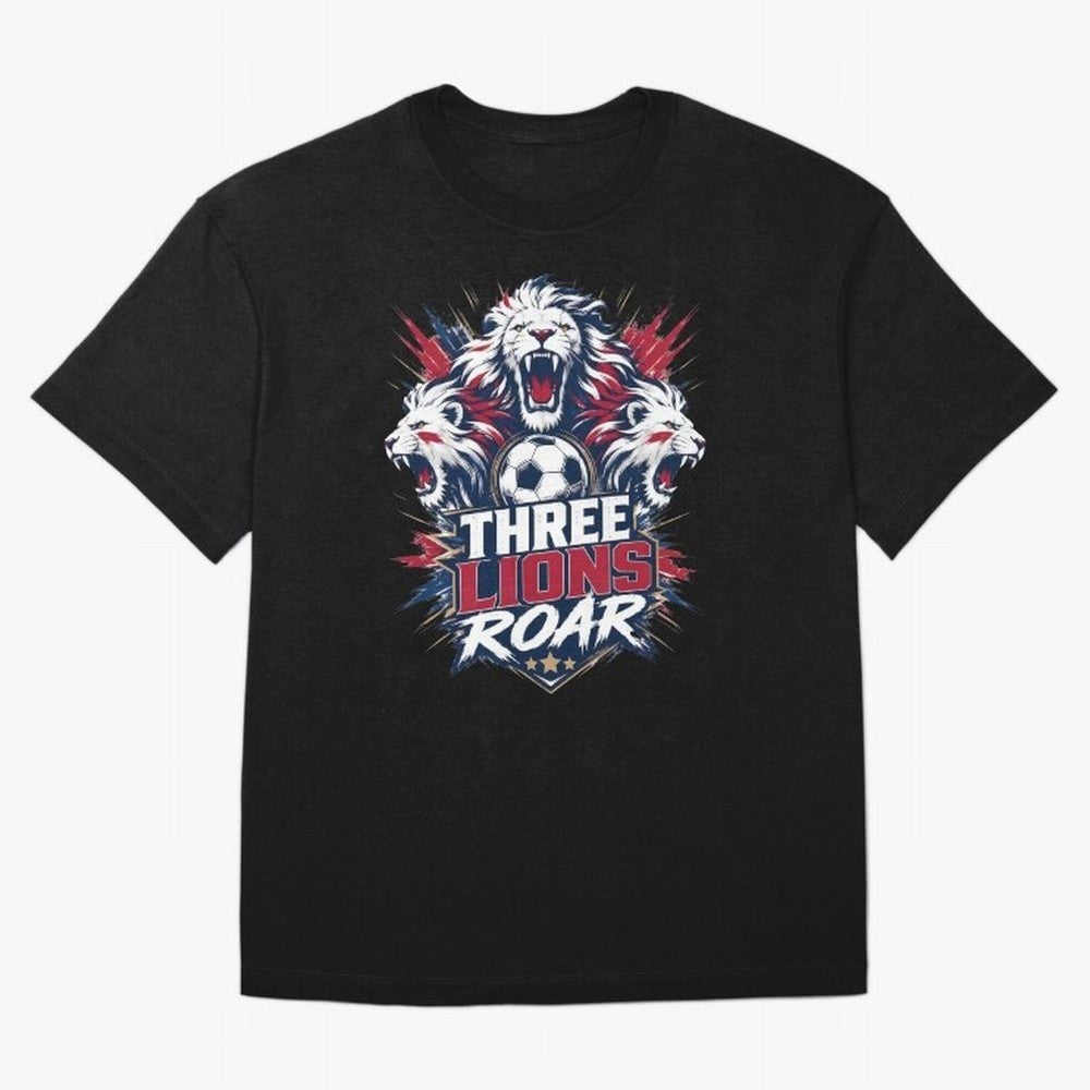 Three Lions Roar England World Cup 26 Tee Classic T-Shirt Feel the Heartbeat of Global Football Passion for FIFA World Cup 2026 Group Stage, Capturing Neymar, Haaland and Cristiano Ronaldo, England, Sports Nostalgia, International Competition,