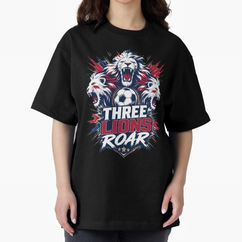Three Lions Roar England World Cup 26 Tee Classic T-Shirt Feel the Heartbeat of Global Football Passion for FIFA World Cup 2026 Group Stage, Capturing Neymar, Haaland and Cristiano Ronaldo, England, Sports Nostalgia, International Competition,