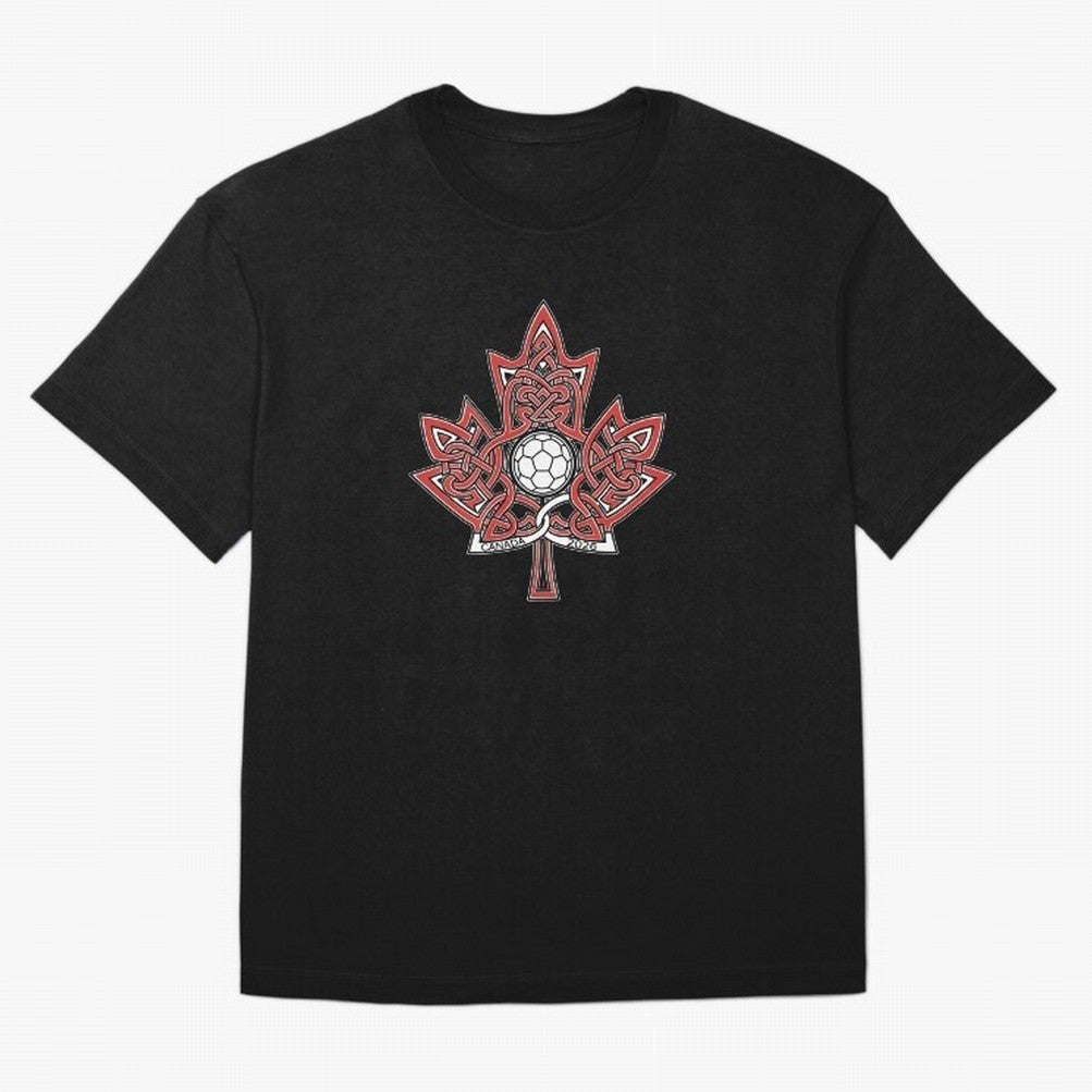Interwoven Maple Leaf Canada Soccer 2026 T-Shirt_83135197 Classic T-Shirt Join the Countdown to FIFA World Cup 2026 USA Canada Mexico for Fans of CR7 and Messi and Portugal, Bringing Championship Spirit, Famous Goals, Roaring Crowds and