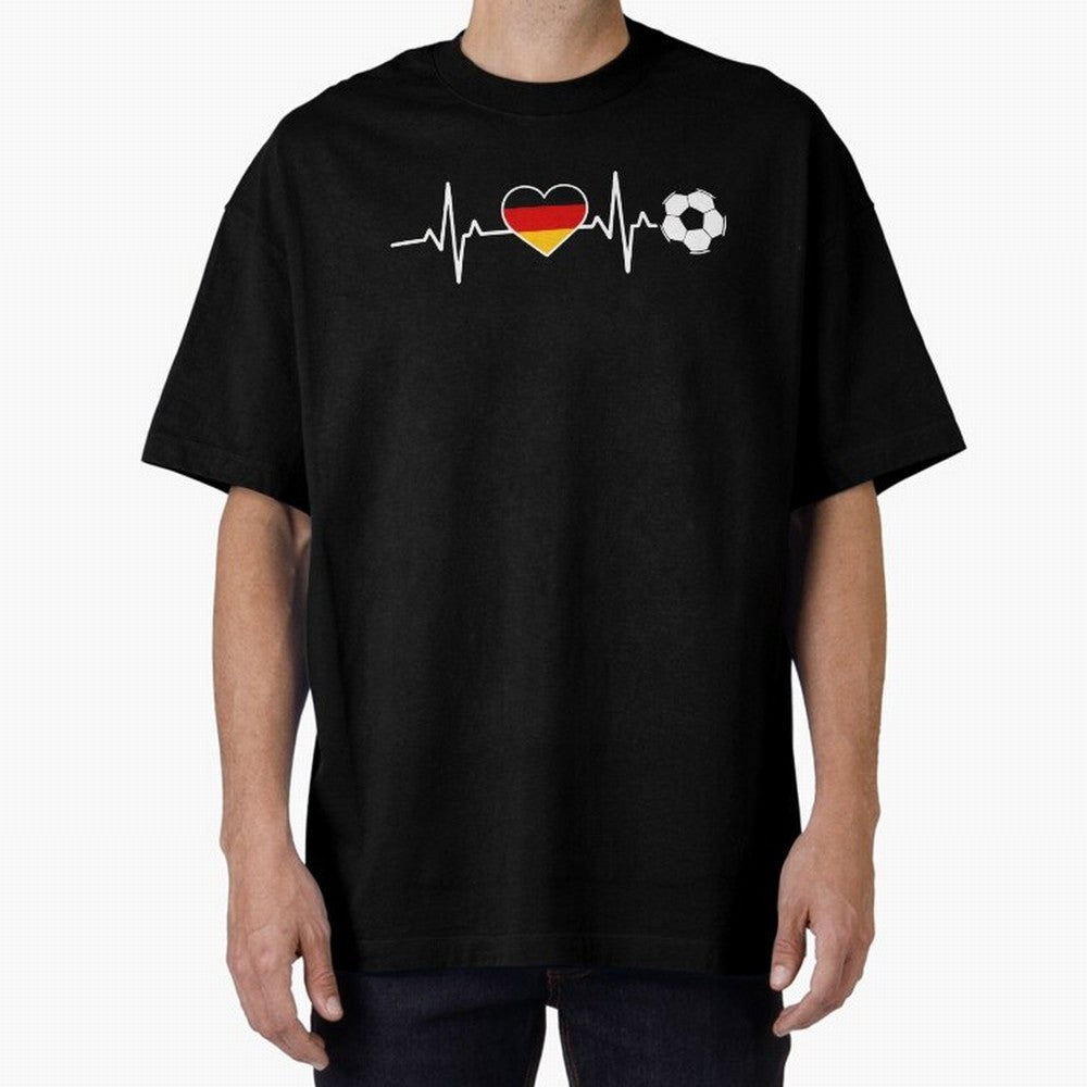 Germany Football Heartbeat | Deutschland Soccer Fan EKG Classic T-Shirt Bring Supporter Culture to Match Day Hype around FIFA World Cup 2026, CR7 and Messi, Spain, Stadium Memories, Football Loyalty, International Chants and Championship Tradition;
