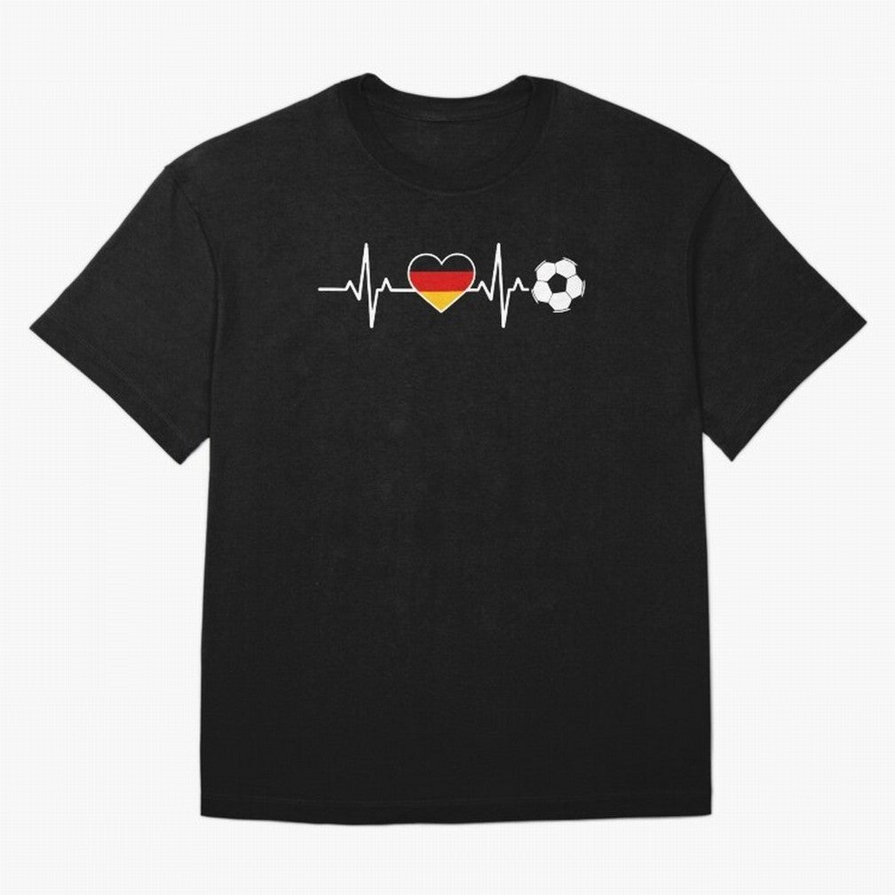 Germany Football Heartbeat | Deutschland Soccer Fan EKG Classic T-Shirt Bring Supporter Culture to Match Day Hype around FIFA World Cup 2026, CR7 and Messi, Spain, Stadium Memories, Football Loyalty, International Chants and Championship Tradition;