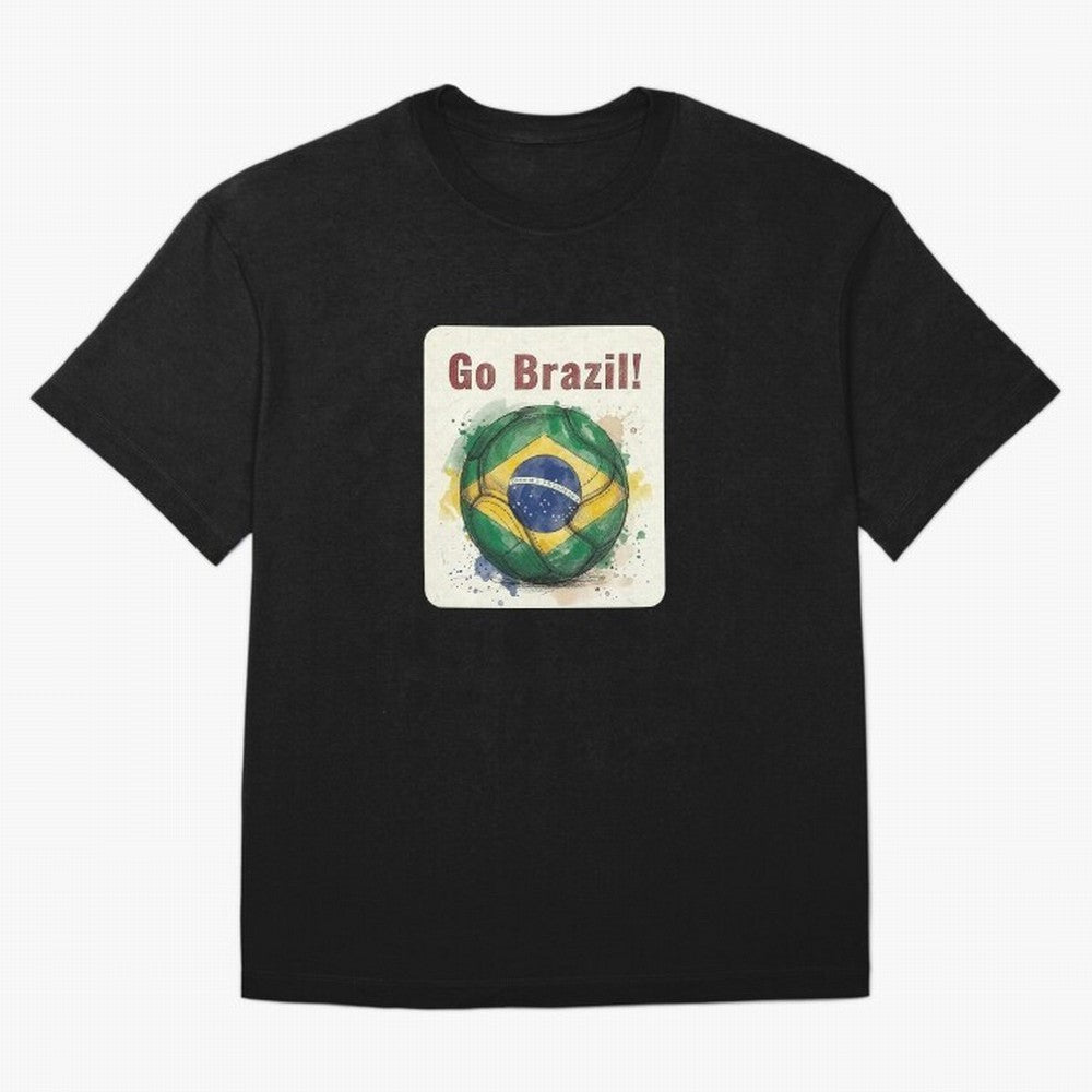 Go Brazil Soccer Ball Flag | Brazilian Football Fan Graphic Tee Classic T-Shirt Celebrate National Team Dreams in the FIFA World Cup 2026 USA Canada Mexico Journey through Mbappe and Neymar Highlights, Germany Pride, Sports Nostalgia, International