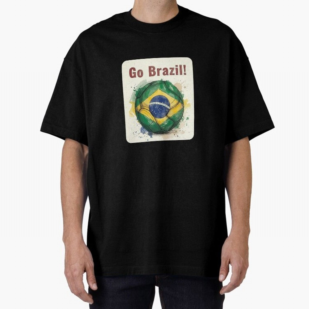 Go Brazil Soccer Ball Flag | Brazilian Football Fan Graphic Tee Classic T-Shirt Celebrate National Team Dreams in the FIFA World Cup 2026 USA Canada Mexico Journey through Mbappe and Neymar Highlights, Germany Pride, Sports Nostalgia, International
