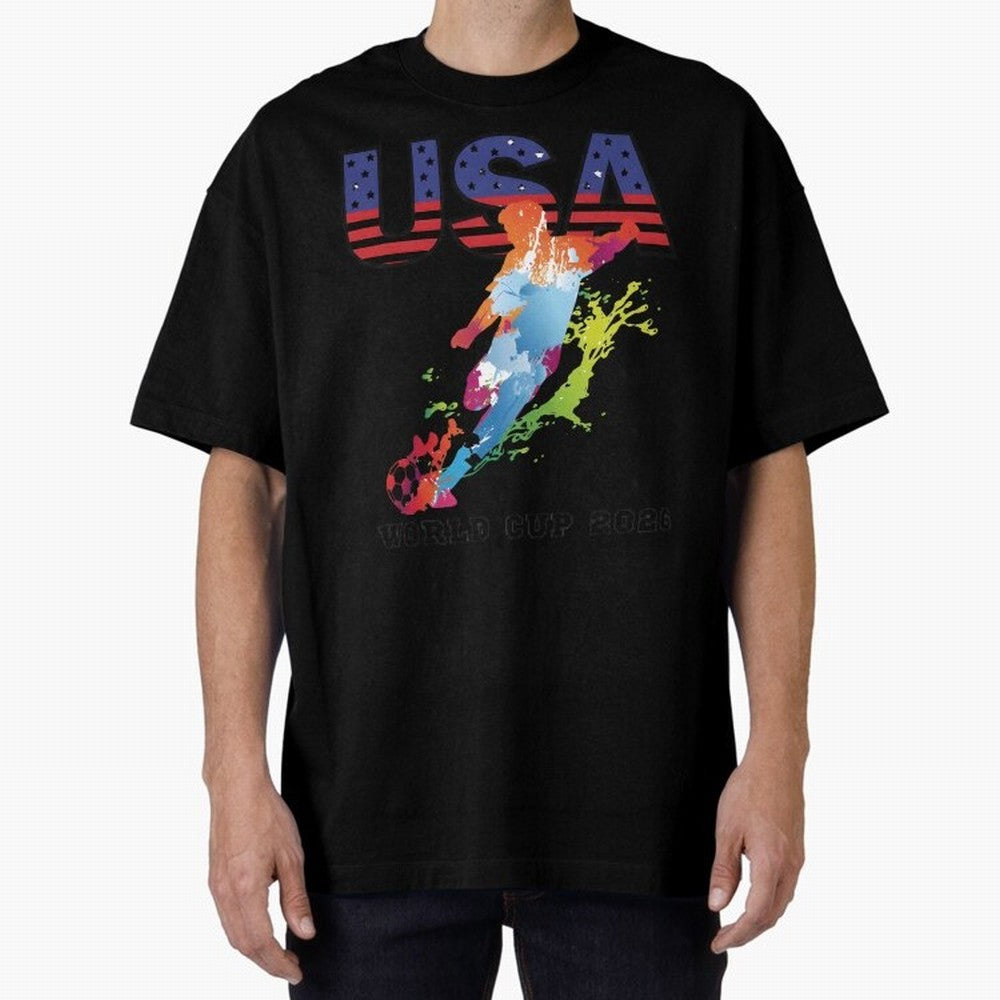USA CAN MEX 26 Football Shirt | Color Splash International Fan Tee Classic T-Shirt Bring FIFA World Cup 2026 Group Stage for Fans of Cristiano Ronaldo and Spain and Netherlands, Bringing Retro Football Energy, Iconic Rivalries, Trophy Chase Drama