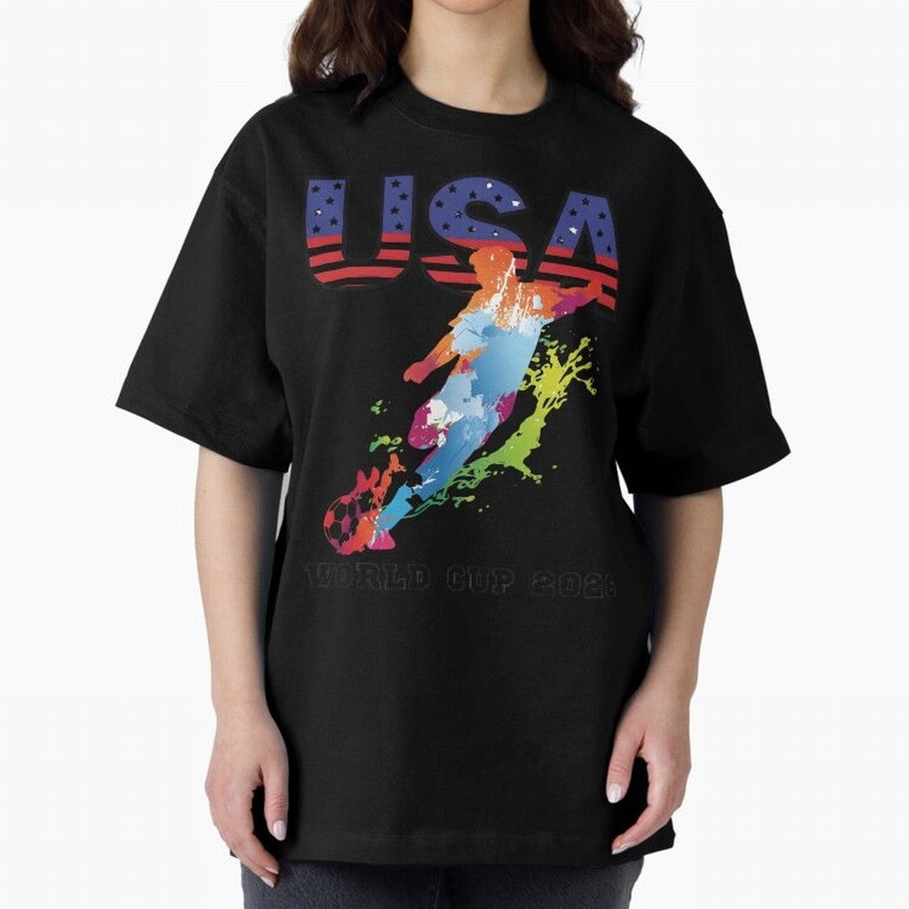 USA CAN MEX 26 Football Shirt | Color Splash International Fan Tee Classic T-Shirt Bring FIFA World Cup 2026 Group Stage for Fans of Cristiano Ronaldo and Spain and Netherlands, Bringing Retro Football Energy, Iconic Rivalries, Trophy Chase Drama