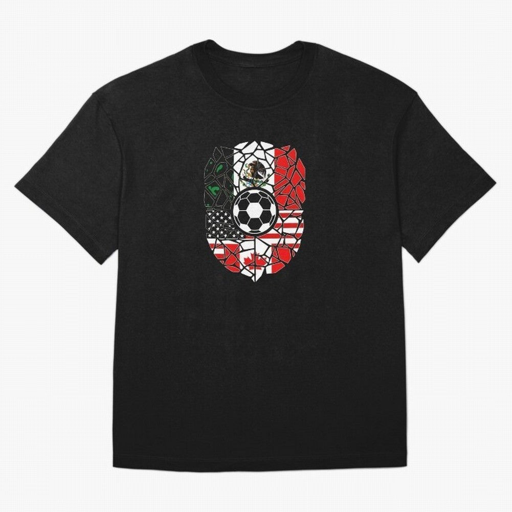 Mosaic Soccer Crest USA Canada Mexico Unity 2026 T-Shirt_82794688 Classic T-Shirt Celebrate Golden Goal Energy in Global Football Passion for FIFA World Cup 2026 Group Stage, Featuring Messi, CR7 and Mbappe, Spain, Champion Mindset, Group Stage