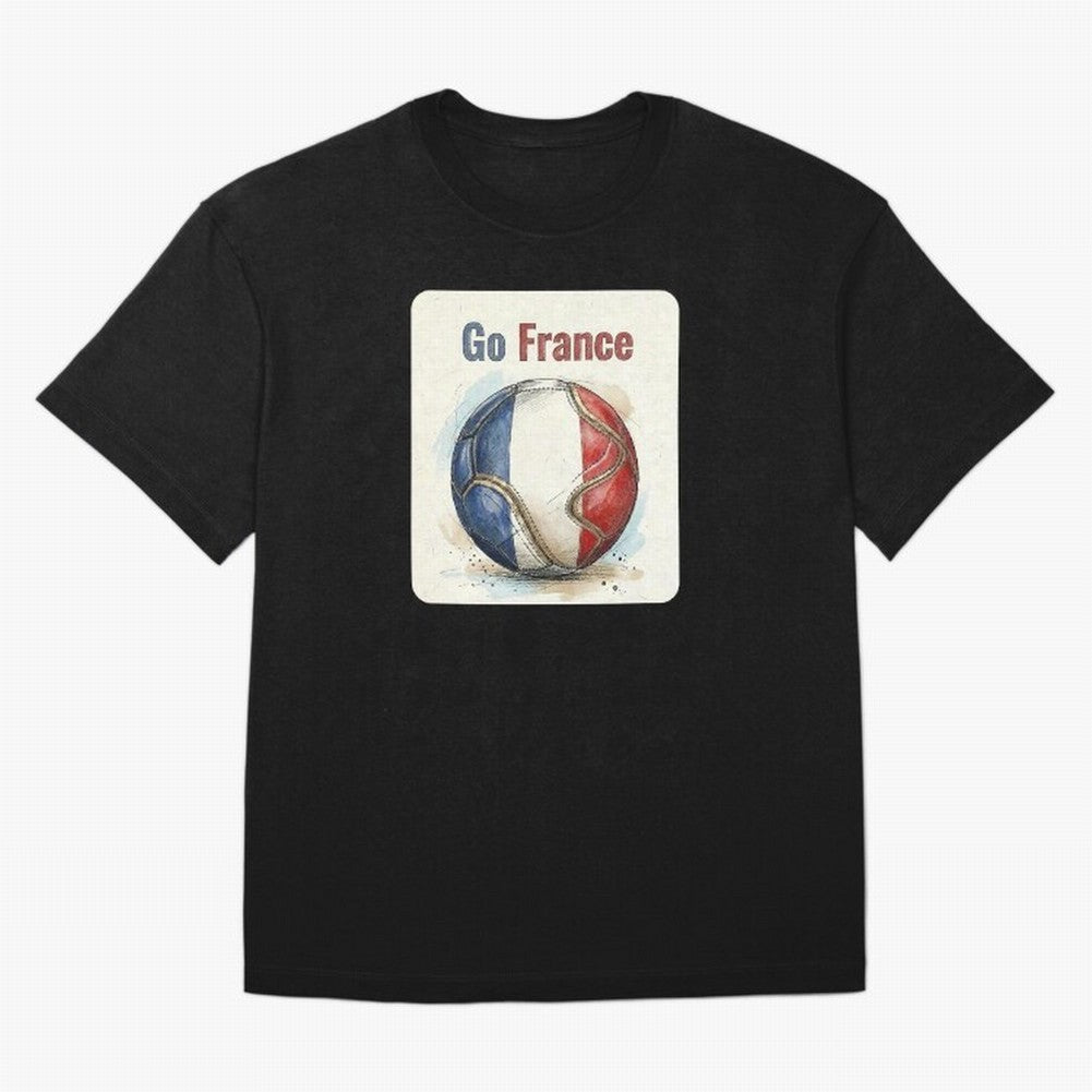 Go France Soccer Ball Flag | French Football Fan Graphic Tee Classic T-Shirt Bring Stadium Energy to the FIFA World Cup 2026 Group Stage Journey through Mbappe Highlights, Argentina and Brazil Pride, Vintage Soccer Flavor, Modern Football Stars,