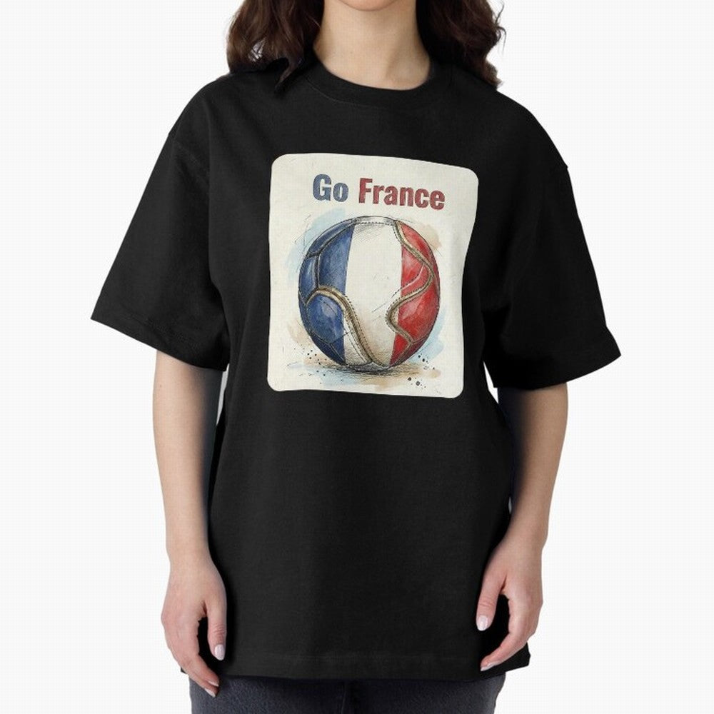 Go France Soccer Ball Flag | French Football Fan Graphic Tee Classic T-Shirt Bring Stadium Energy to the FIFA World Cup 2026 Group Stage Journey through Mbappe Highlights, Argentina and Brazil Pride, Vintage Soccer Flavor, Modern Football Stars,