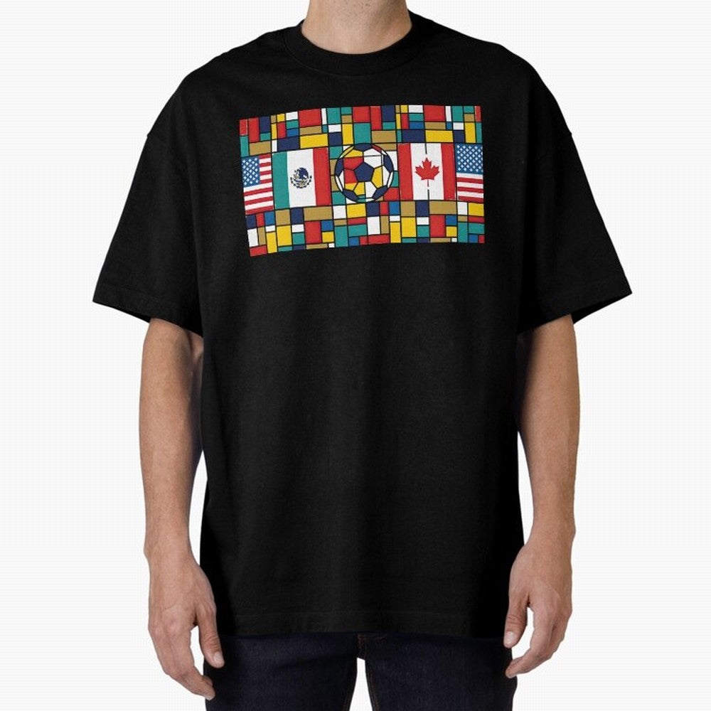 Spectacular World Cup Stadiums | Soccer Flags Mexico Canada USA Geometry Classic T-Shirt Spotlight FIFA World Cup 2026 USA Canada Mexico for Fans of CR7 and Messi and Brazil, Portugal and Argentina, Bringing Football Passion, Legendary
