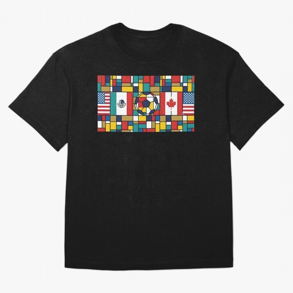 Spectacular World Cup Stadiums | Soccer Flags Mexico Canada USA Geometry Classic T-Shirt Spotlight FIFA World Cup 2026 USA Canada Mexico for Fans of CR7 and Messi and Brazil, Portugal and Argentina, Bringing Football Passion, Legendary