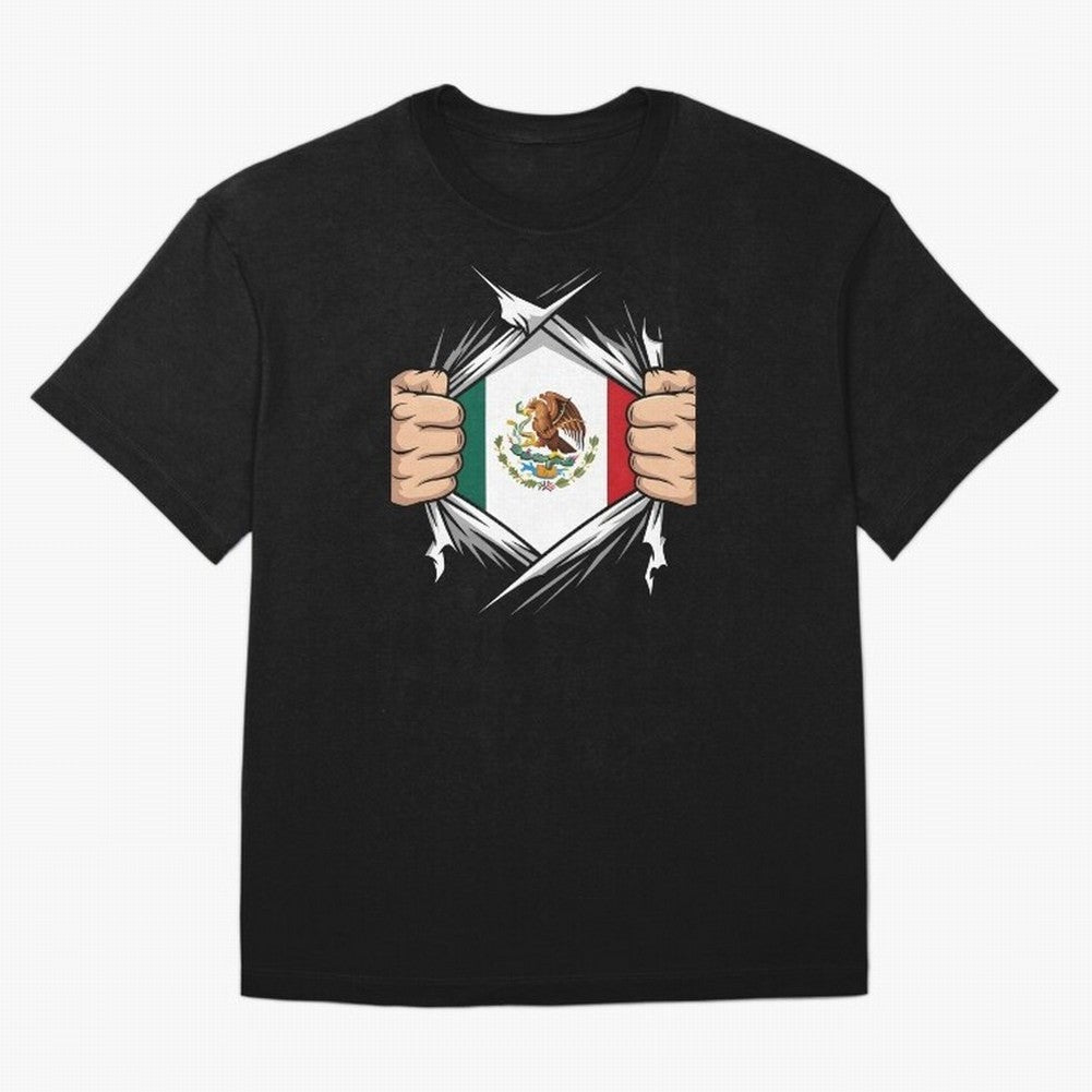 Mexico Flag Ripped Shirt Football Fan Classic T-Shirt Feel the Trophy Chase of Match Day Hype around FIFA World Cup 2026 USA Canada Mexico, Messi, Neymar and Mbappe, Argentina, France and Brazil, Football Passion, Legendary Performances, Festival