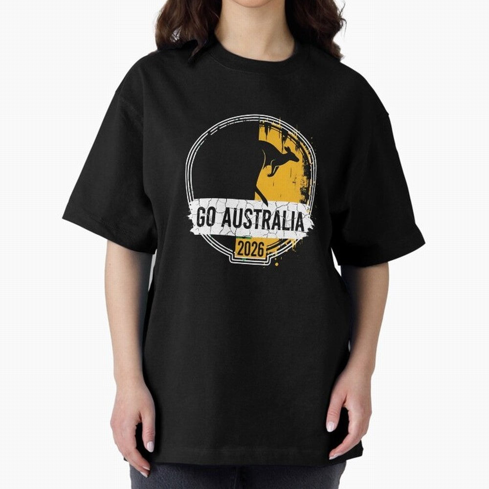 Golden Green Kangaroo Emblem Go Australia 2026 Supporter Design T-Shirt_83662099 Classic T-Shirt Mark Match Day Hype around FIFA World Cup 2026 Group Stage, Neymar, Netherlands, Championship Spirit, Famous Goals, Roaring Crowds and International