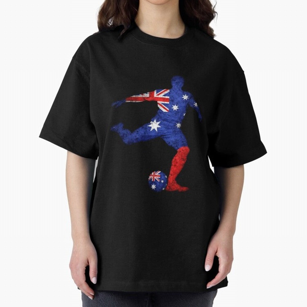 Australian Flag Silhouette Soccer World Cup Football Classic T-Shirt Capture the FIFA World Cup 2026 USA Canada Mexico Journey through Cristiano Ronaldo Highlights, Argentina and Brazil Pride, Stadium Memories, Football Loyalty, International