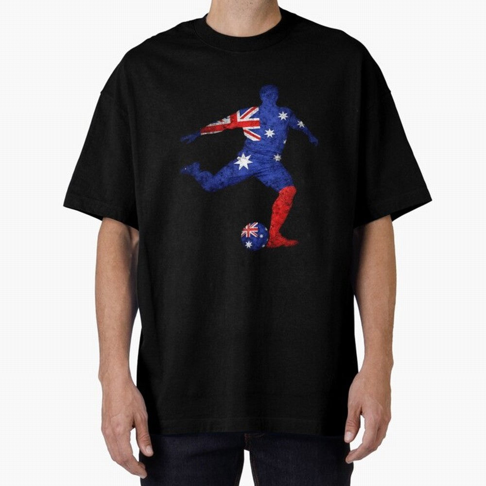 Australian Flag Silhouette Soccer World Cup Football Classic T-Shirt Capture the FIFA World Cup 2026 USA Canada Mexico Journey through Cristiano Ronaldo Highlights, Argentina and Brazil Pride, Stadium Memories, Football Loyalty, International