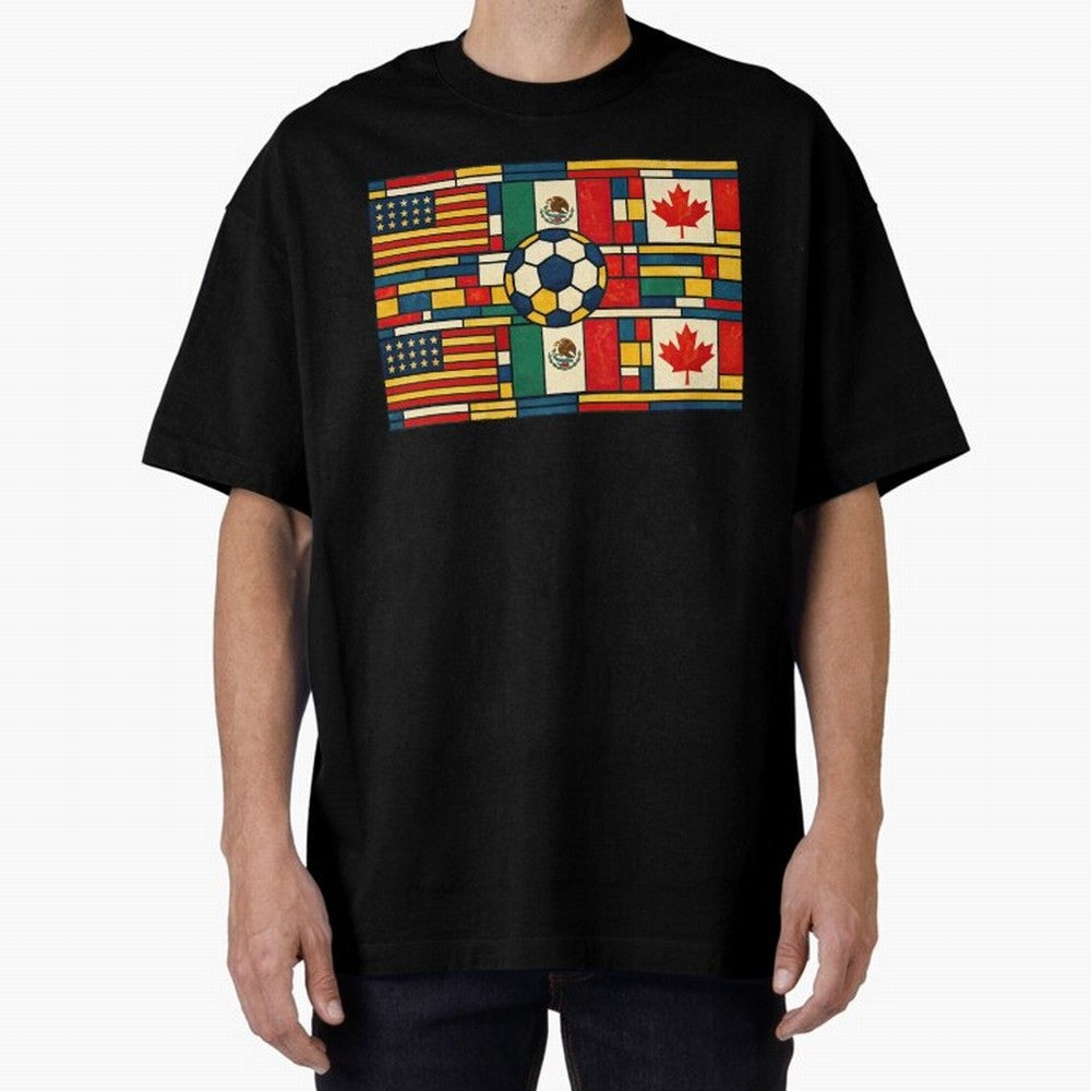 North American Football Flags World Cup Inspired Classic T-Shirt Show Love for Legendary Goals in the FIFA World Cup 2026 Journey through Neymar Highlights, Brazil, Portugal and Argentina Pride, Fan Favorite Moments, National Team Passion, Big