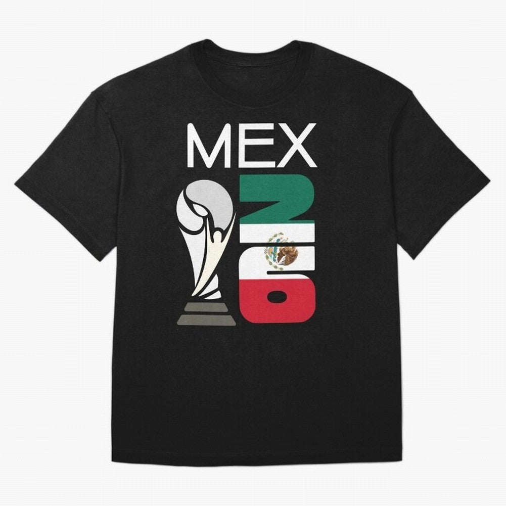 Mexico 2026 Soccer World Cup Trophy Mexican Flag Design Classic T-Shirt Bring Global Football Passion for FIFA World Cup 2026 Group Stage, Capturing Messi and Cristiano Ronaldo, Portugal, Spain and Germany, Supporter Pride, Iconic Celebrations,
