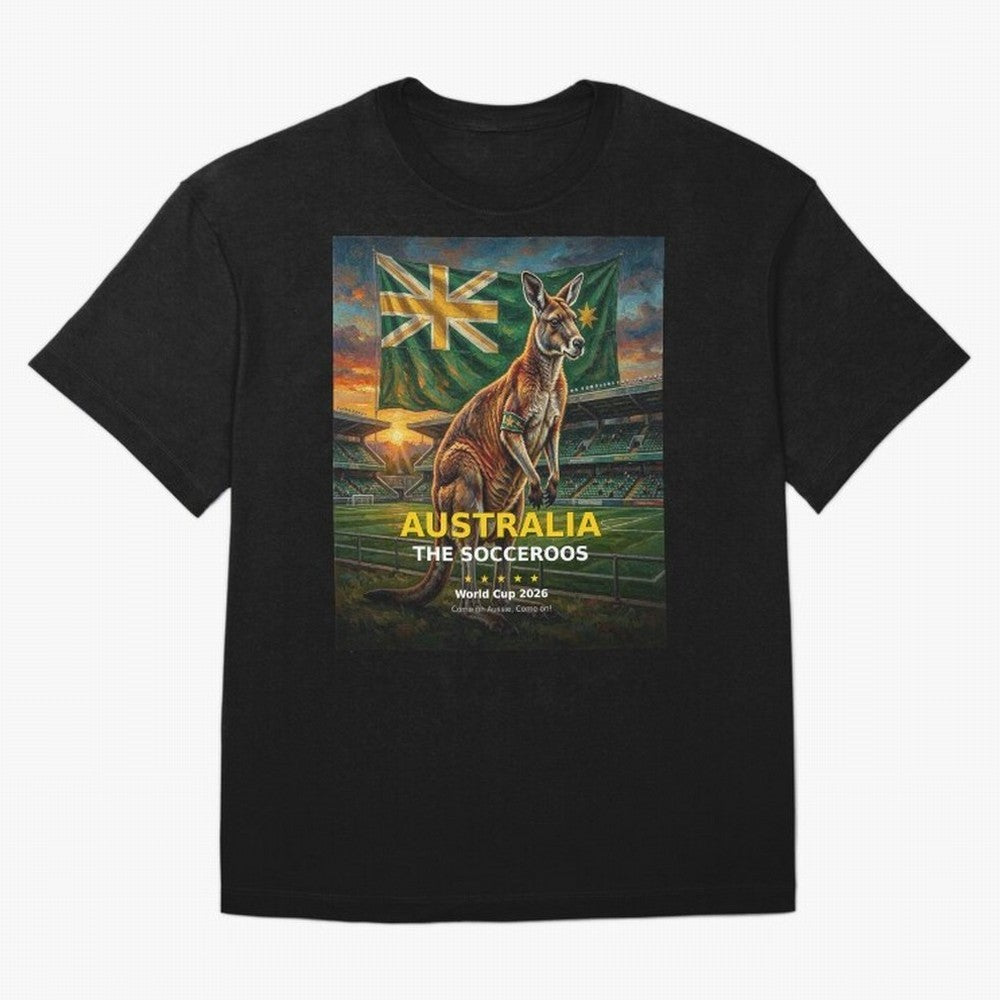 Australia Socceroos - World Cup 2026 Soccer Fan Tee Classic T-Shirt Stand Proud for Match Day Hype around FIFA World Cup 2026, CR7 and Messi, Portugal, Vintage Soccer Flavor, Modern Football Stars, National Flags and Final Night Emotion; Ideal for
