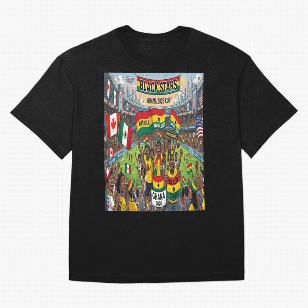 Ghana World Cup 2026 - Stadium Classic T-Shirt Bring World Football Passion into Match Day Hype around FIFA World Cup 2026, Neymar, Haaland and Cristiano Ronaldo, England, France and Netherlands, Championship Spirit, Famous Goals, Roaring Crowds