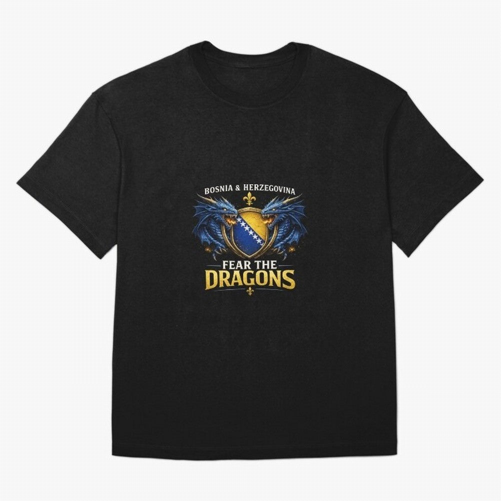 Fear the Dragons ¨C Bosnia Zmajevi Football Shirt | Bosnia & Herzegovina Fans Design Classic T-Shirt Step into FIFA World Cup 2026 Capturing Messi, CR7 and Mbappe, England and Germany Energy, Soccer Culture, Superstar Moments, National Team Dreams