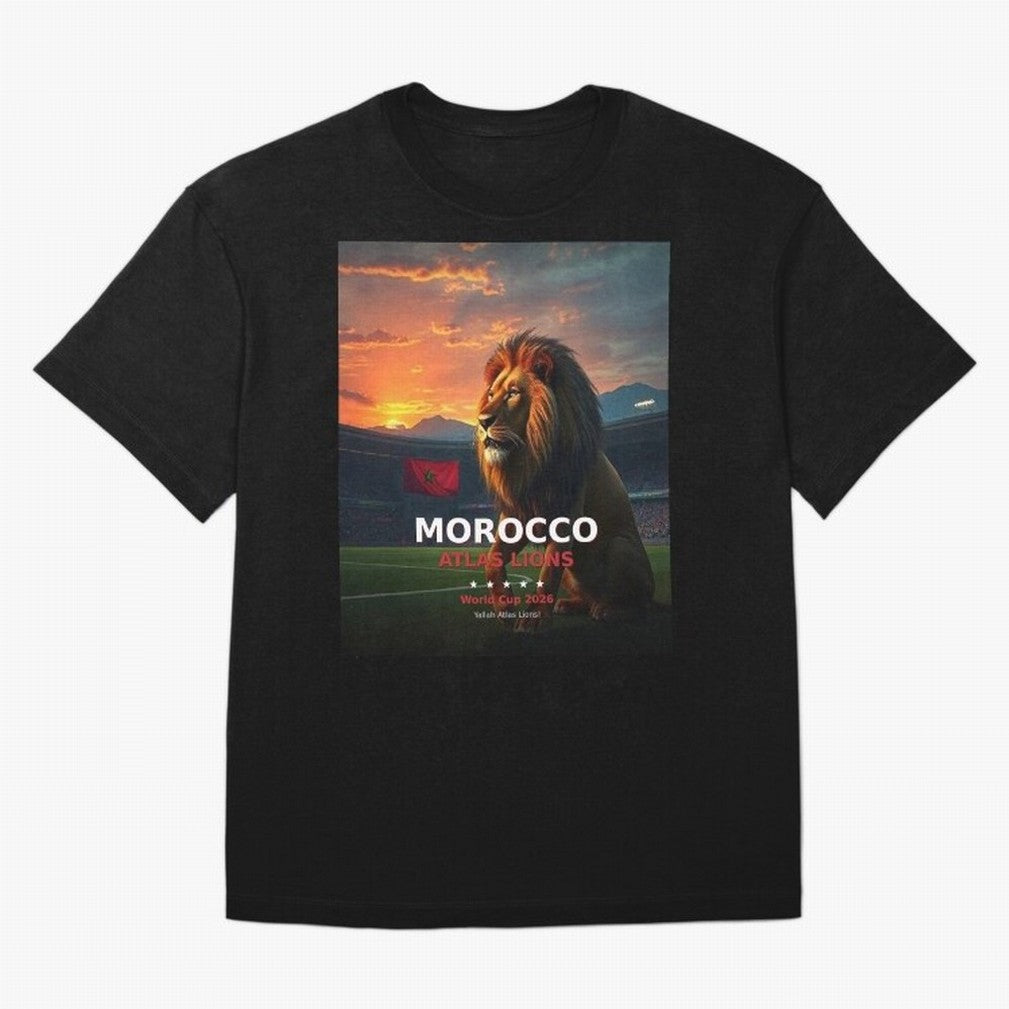 Morocco Atlas Lions - World Cup 2026 Soccer Fan Tee Classic T-Shirt Carry FIFA World Cup 2026 USA Canada Mexico Made for Messi, Neymar and Mbappe, Argentina Energy, Football History, Final Match Energy, Crowd Noise and Once in a Lifetime Moments;