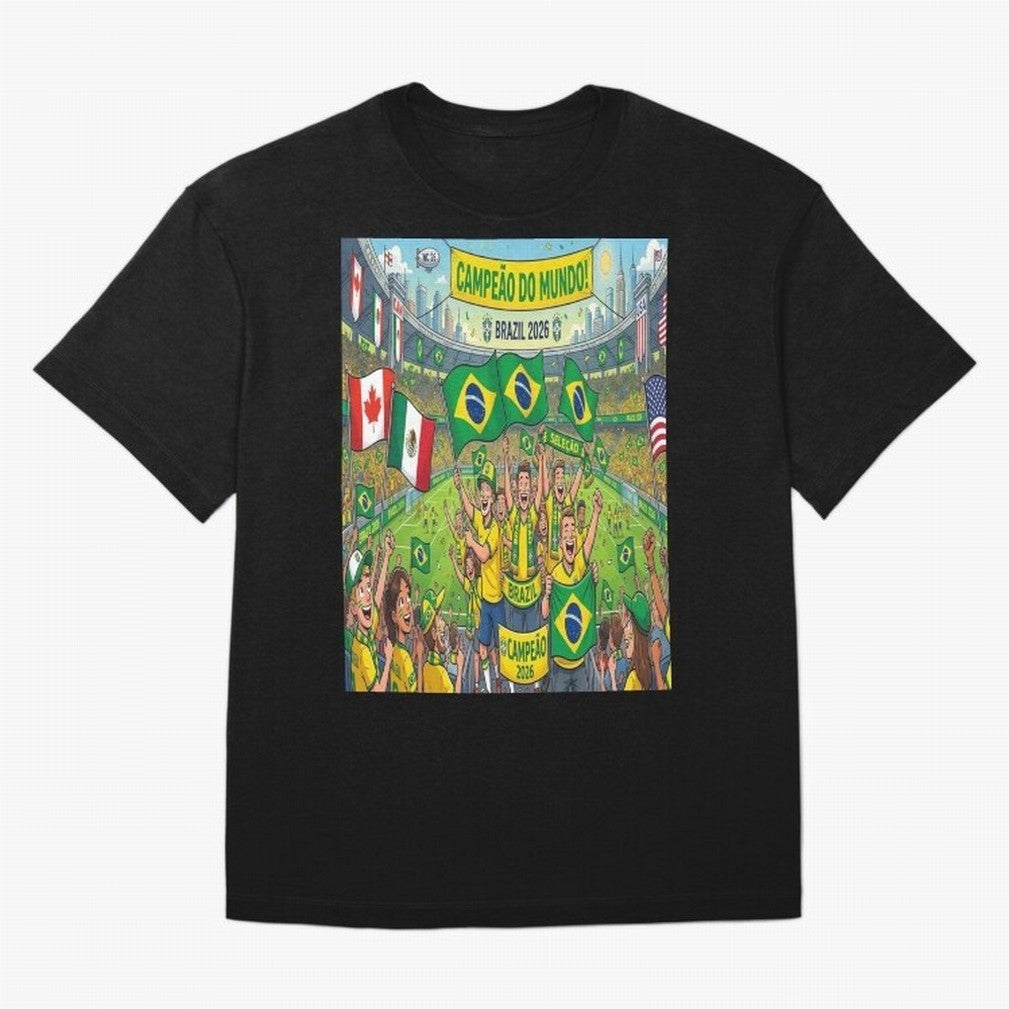 Brazil World Cup 2026 - Stadium Classic T-Shirt Experience the Global Stage of FIFA World Cup 2026 Spirit, Capturing Portugal, Messi, CR7 and Mbappe, Classic Soccer Heritage, Championship Pressure, Fan Loyalty and International Pride; Perfect for