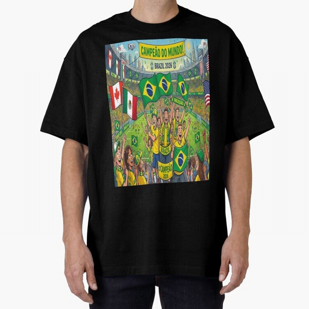 Brazil World Cup 2026 - Stadium Classic T-Shirt Experience the Global Stage of FIFA World Cup 2026 Spirit, Capturing Portugal, Messi, CR7 and Mbappe, Classic Soccer Heritage, Championship Pressure, Fan Loyalty and International Pride; Perfect for