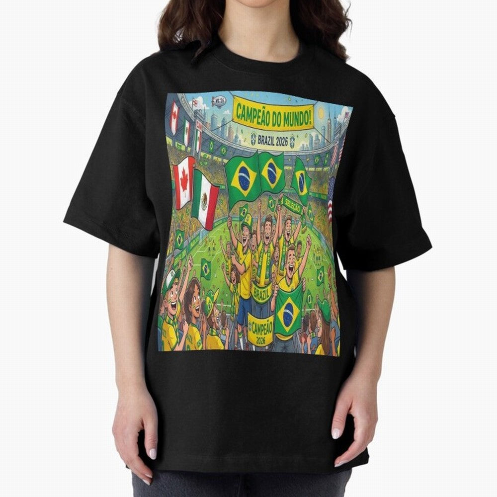 Brazil World Cup 2026 - Stadium Classic T-Shirt Experience the Global Stage of FIFA World Cup 2026 Spirit, Capturing Portugal, Messi, CR7 and Mbappe, Classic Soccer Heritage, Championship Pressure, Fan Loyalty and International Pride; Perfect for