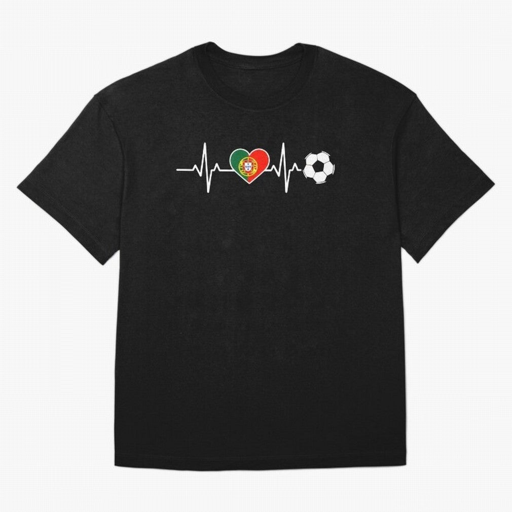Portugal Football Heartbeat | Sele??o Das Quinas Soccer Fan Classic T-Shirt Embrace Global Football Passion for FIFA World Cup 2026 Group Stage, Featuring Cristiano Ronaldo, Argentina, Worldwide Fan Energy, Dramatic Goals, Stadium Lights and