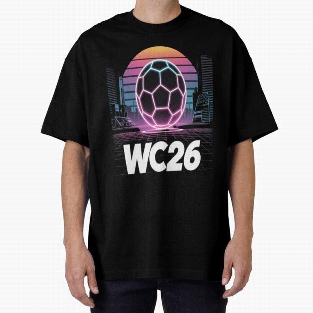 Retrofuturistic World Cup 2026 ¡ª Retro Sci-Fi Football Poster Classic T-Shirt Remember Iconic Moments from Global Football Passion for FIFA World Cup 2026 USA Canada Mexico, Built around Haaland, England, Game Day Rituals, Football Legends,