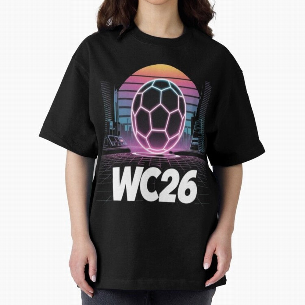 Retrofuturistic World Cup 2026 ¡ª Retro Sci-Fi Football Poster Classic T-Shirt Remember Iconic Moments from Global Football Passion for FIFA World Cup 2026 USA Canada Mexico, Built around Haaland, England, Game Day Rituals, Football Legends,