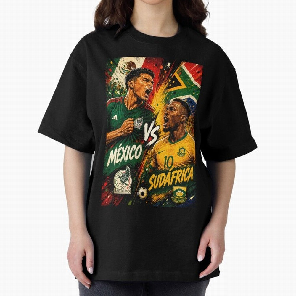 Mexico vs South Africa ¨C Group A FIFA World Cup 2026 | Retro Comic Football Jersey Classic T-Shirt Celebrate the Next Chapter of Global Football Passion for FIFA World Cup 2026 USA Canada Mexico, with Haaland, Portugal, Global Supporter Spirit,