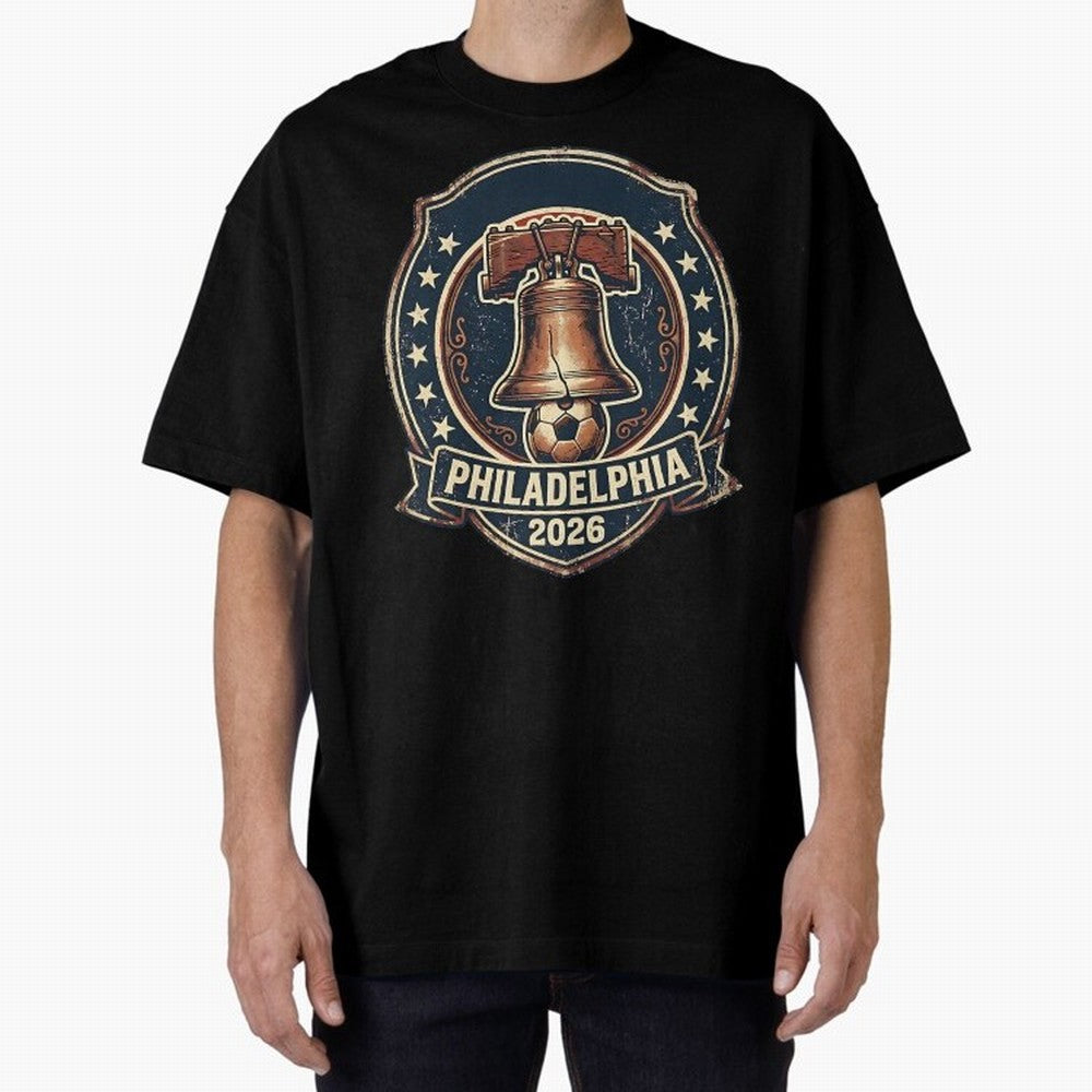 Philadelphia 2026 World Cup Host City Vintage Football Badge ¡ª Liberty Bell Soccer Crest Classic T-Shirt Show Your Stadium Side during the FIFA World Cup 2026 Journey through Mbappe Highlights, Spain Pride, Football Passion, Legendary