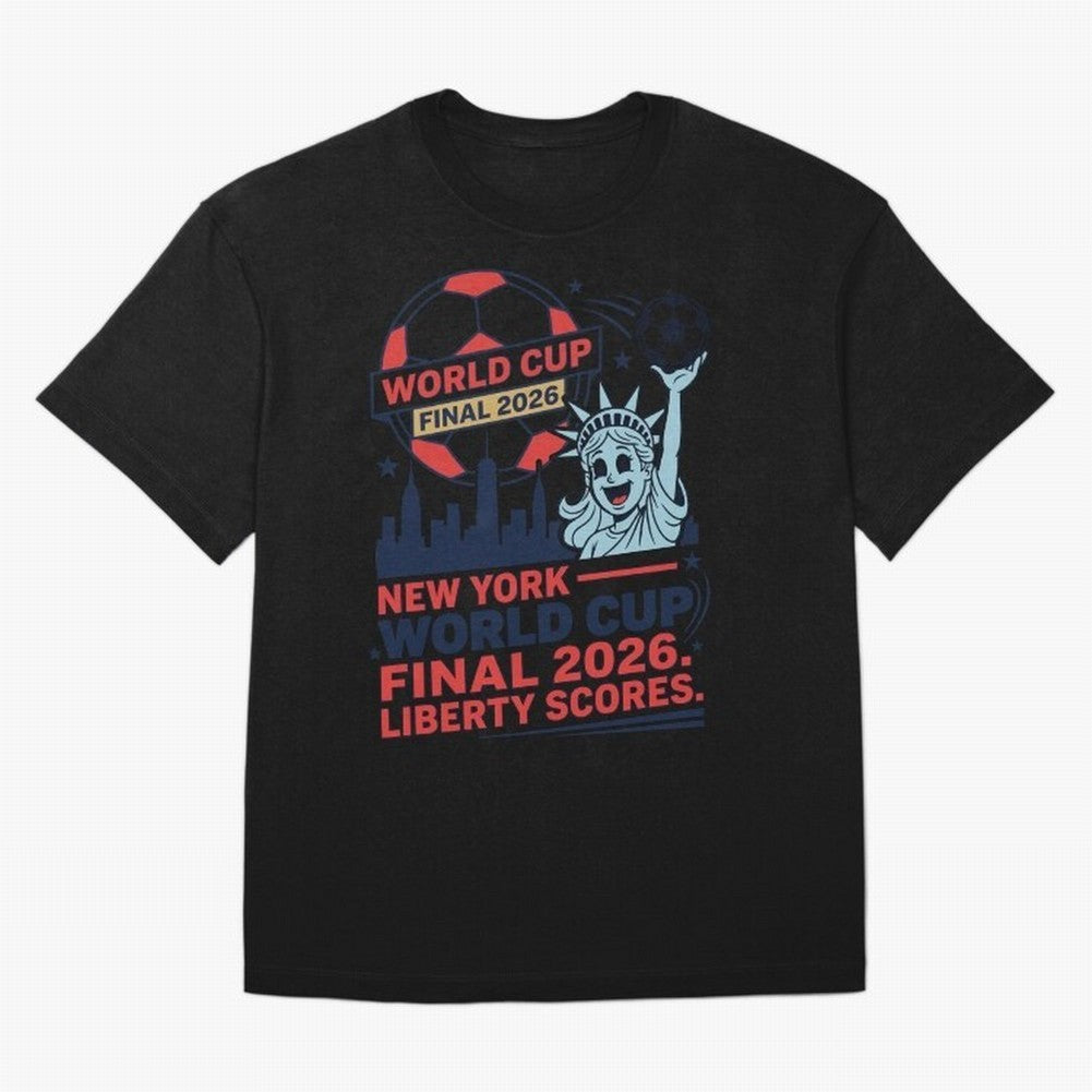 New York World Cup Final 2026 ¡ª Liberty Scores V1 Classic T-Shirt Show Passion for the Stars of FIFA World Cup 2026 Group Stage Driven by Messi, Portugal, Spain and Germany Energy, Classic Soccer Heritage, Championship Pressure, Fan Loyalty and