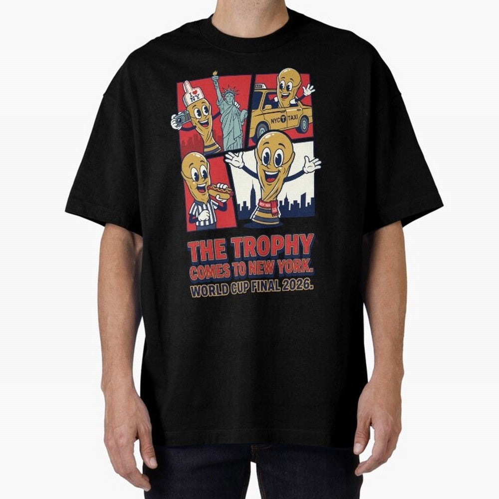 The Trophy Comes to New York ¡ª World Cup Final V1 Classic T-Shirt Celebrate Classic Football Spirit in FIFA World Cup 2026 Group Stage for Fans of Messi and Brazil, Bringing Goal Celebration Energy, Supporter Heritage, Football Icons and Worldwide