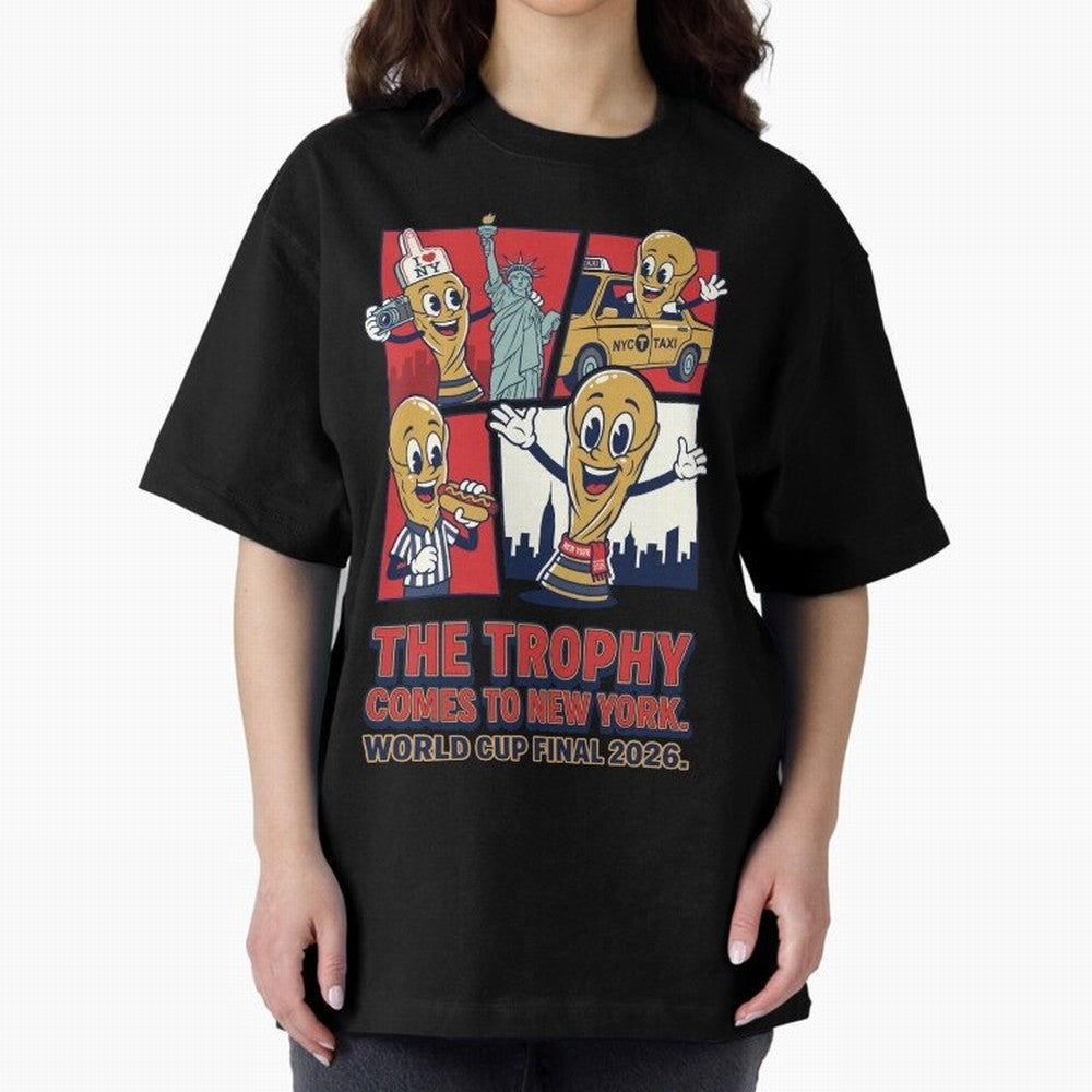 The Trophy Comes to New York ¡ª World Cup Final V1 Classic T-Shirt Celebrate Classic Football Spirit in FIFA World Cup 2026 Group Stage for Fans of Messi and Brazil, Bringing Goal Celebration Energy, Supporter Heritage, Football Icons and Worldwide