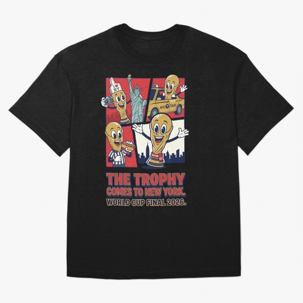 The Trophy Comes to New York ¡ª World Cup Final V1 Classic T-Shirt Celebrate Classic Football Spirit in FIFA World Cup 2026 Group Stage for Fans of Messi and Brazil, Bringing Goal Celebration Energy, Supporter Heritage, Football Icons and Worldwide