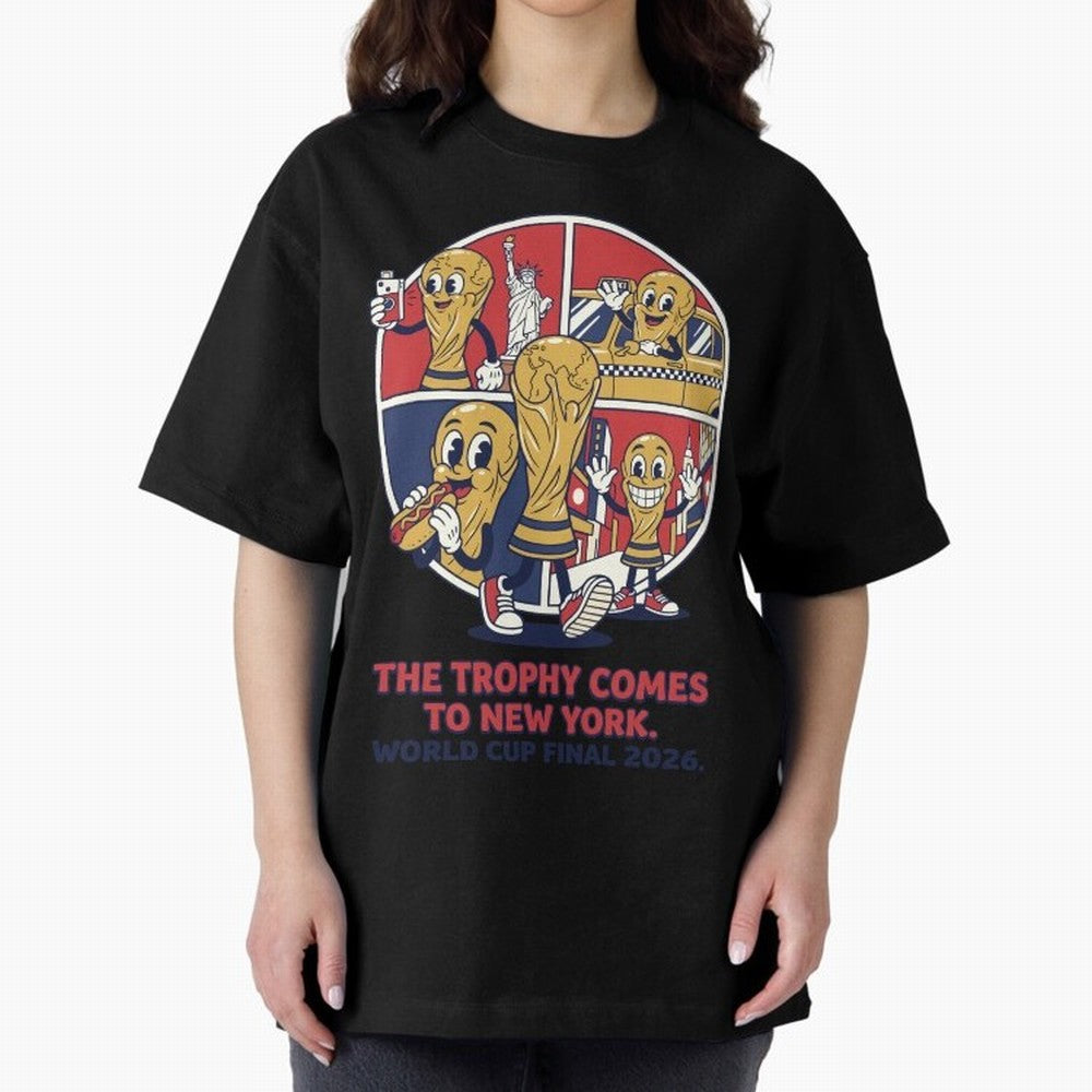The Trophy Comes to New York ¡ª World Cup Final V2 Classic T-Shirt Join the Countdown to Global Football Passion for FIFA World Cup 2026 Group Stage, Connected to Haaland, Argentina and Brazil, Football History, Final Match Energy, Crowd Noise and