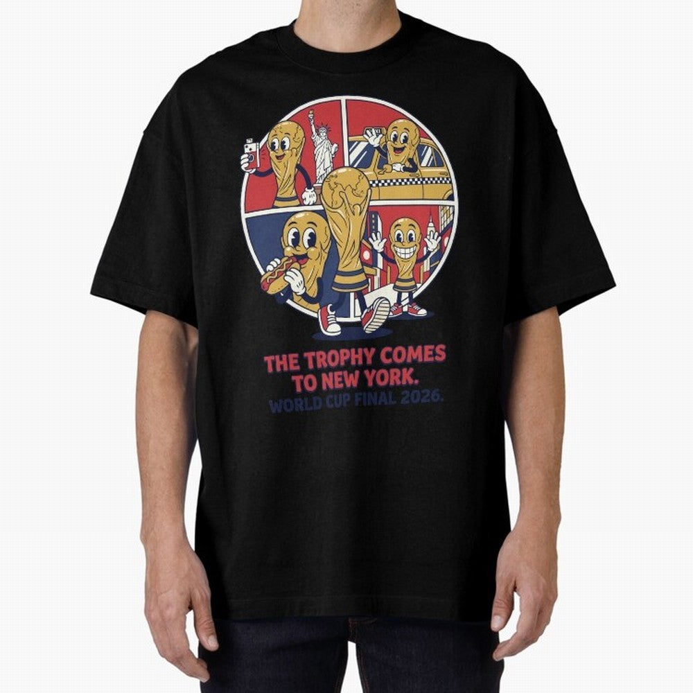 The Trophy Comes to New York ¡ª World Cup Final V2 Classic T-Shirt Join the Countdown to Global Football Passion for FIFA World Cup 2026 Group Stage, Connected to Haaland, Argentina and Brazil, Football History, Final Match Energy, Crowd Noise and