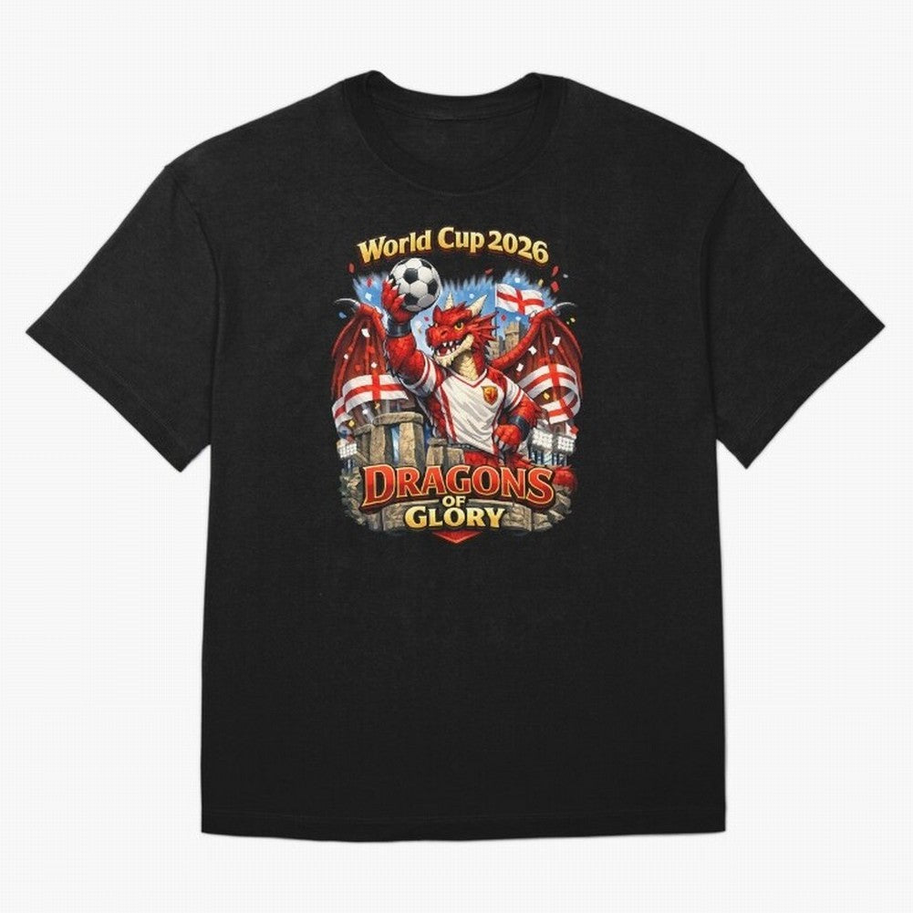World Cup 2026 Dragons of Glory Classic T-Shirt Live the Energy of Global Football Passion for FIFA World Cup 2026 Group Stage, Highlighting Cristiano Ronaldo, Brazil, Vintage Soccer Flavor, Modern Football Stars, National Flags and Final Night