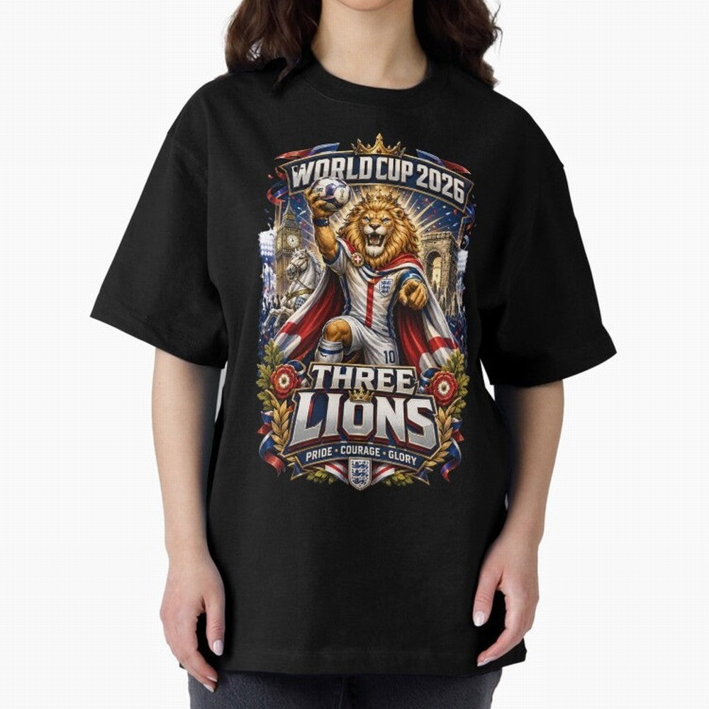 Three Lions World Cup 2026 Classic T-Shirt Bring Bold Fan Energy to FIFA World Cup 2026 for Fans of Haaland and Mbappe and Spain, Bringing Classic Soccer Heritage, Championship Pressure, Fan Loyalty and International Pride; Perfect for People Who
